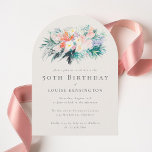 Invitación Moderno y elegante Flores Bouquet 50 cumpleaños<br><div class="desc">Celebra un hito en estilo con nuestras Flores Modernas y Elegantes Invitaciones Bouquet 50 cumpleaños! Con un bonito ramo de flores ilustrado que combina el diseño moderno con la elegancia atemporal, esta invitación marca el tono para una celebración verdaderamente sofisticada. Con una plantilla de texto completamente personalizable, es fácil personalizar...</div>