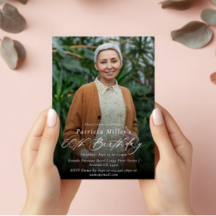 Invitación Moderno y elegante foto de la fiesta de cumpleaños