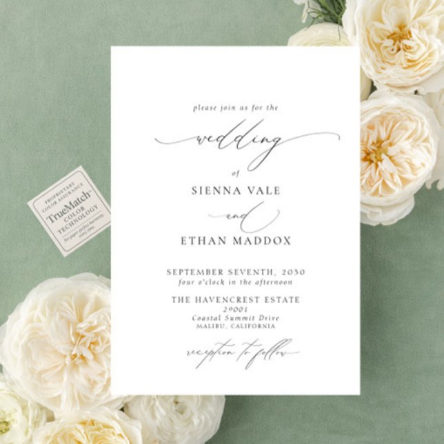 Invitación Moderno y elegante guión Minimalista simple Boda (Subido por el creador)