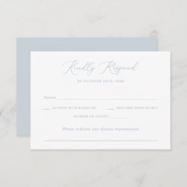 Invitación Moderno y elegante guión romántico Boda Blue RSVP