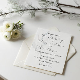 Invitación Moderno y elegante invierno plateado deja color de