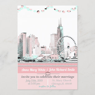 Invitación Moderno y elegante línea de metro de Chicago