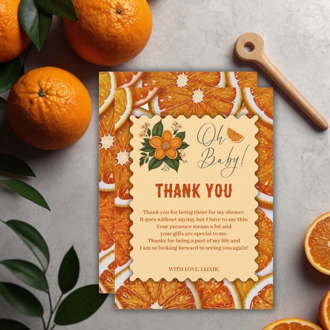 Invitación Moderno y elegante Naranja de cítricos Baby Shower (Subido por el creador)