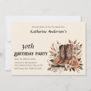 Invitación Moderno y elegante País Occidental - Flores