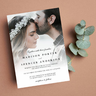 Invitación Moderno y elegante Personalizado Minimalista Boda