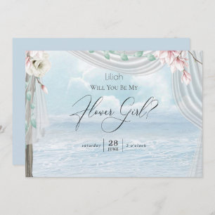 Invitación Moderno y elegante puerto de playa sé mi chica de 