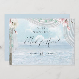 Invitación Moderno y elegante puerto de playa sé mi empleada 