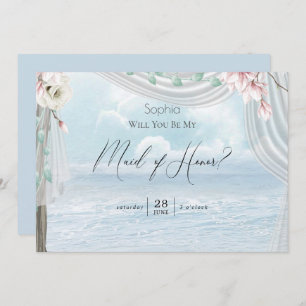 Invitación Moderno y elegante puerto de playa sé mi empleada 