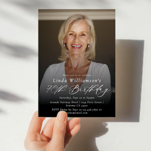 Invitación Moderno y elegante recibimiento de fotos para cump