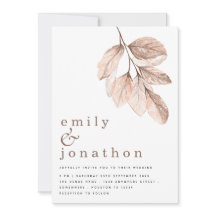 Moderno y elegante Rubor deja Boda