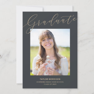 Invitación Moderno y elegante Script 2025 Photo Graduation Pa