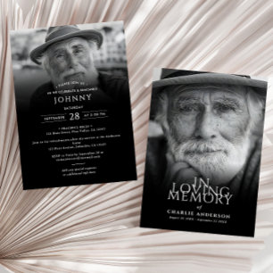 Invitación Moderno y elegante servicio funeral/Memorial de 2 