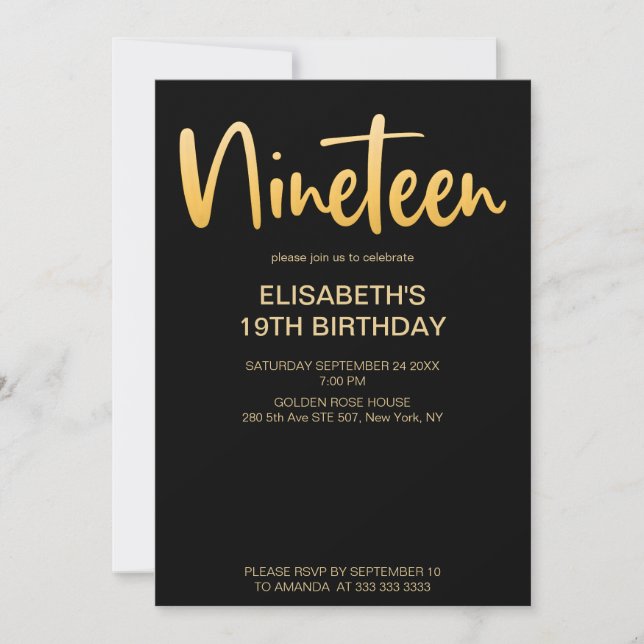 Invitación Moderno y elegante simple fiesta de cumpleaños de  (Anverso)