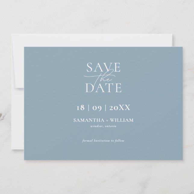 Invitación Moderno y Elegante Simple Save the Date (Anverso)