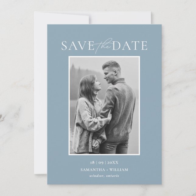 Invitación Moderno y Elegante Simple Save the Date (Anverso)
