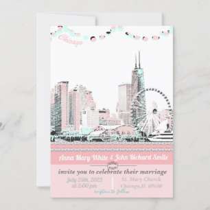 Invitación Moderno y elegante Skyline Chicago