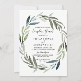 Invitación Moderno y elegante Wreath Parejas Ducha Invitan
