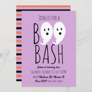 Invitación Moderno y espeluznante fantasma Boo Halloween Bash