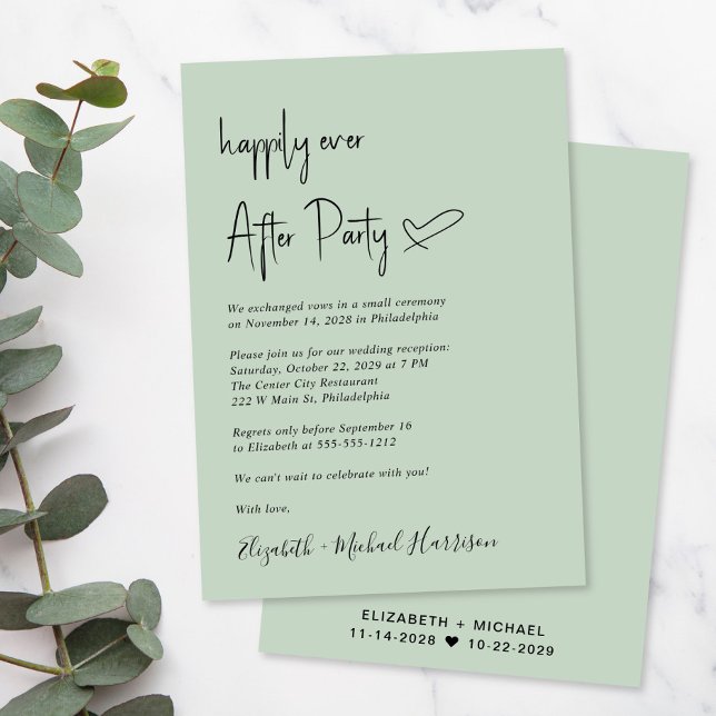 Invitación Moderno y feliz desde la recepción de la boda de a (Subido por el creador)