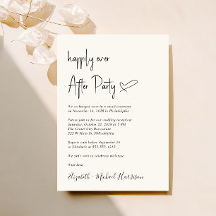 Invitación Moderno y feliz por siempre después de la recepció