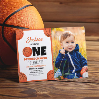 Invitación Moderno y lindo baloncesto deportivo foto primer c