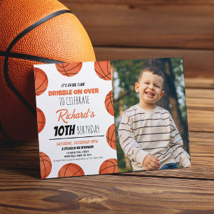 Invitación Moderno y lindo baloncesto Deportivo Niños Foto Cu