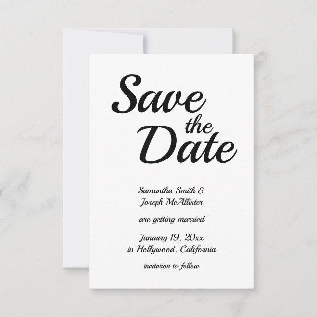 Invitación Moderno y lúdico juguetón Negro y Blanco (Anverso)