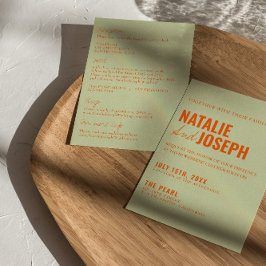 Invitación Moderno Y Luminoso Colorido Todo En Un Boda