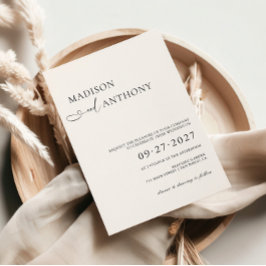Invitación Moderno y minimalista código QR todo en uno para b