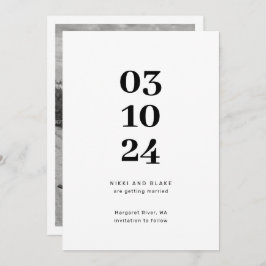 Invitación Moderno y minimalista foto save the date