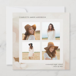 Invitación Moderno y mínimo graduado en collage de fotos abst