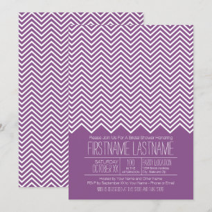 Invitación Moderno y moderno patrón de Chevron Ducha de novia