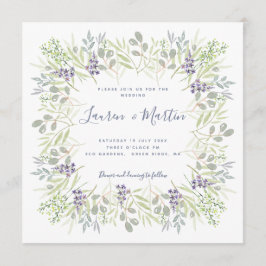 Invitación Moderno y rústico Boda floral y acuarela de aceitu