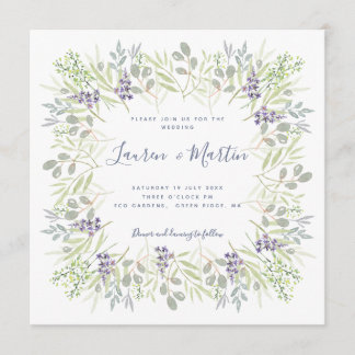 Invitación Moderno y rústico Boda floral y acuarela de aceitu