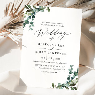 Invitación Moderno y sencillo Boda de color de agua verde