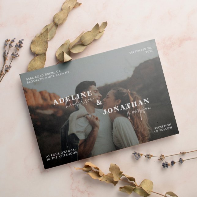 Invitación Moderno y sencillo Boda de sobreimpresión de imáge (Subido por el creador)