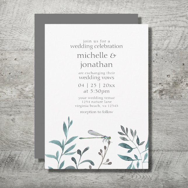 Invitación Moderno y sencillo Boda de vegetación en el jardín (Subido por el creador)