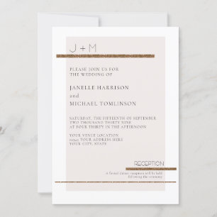Invitación Moderno y sencillo Boda Rubor color rosa color bla