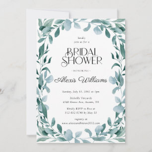 Invitación Moderno y sencillo Eucalyptus Ducha Bridal