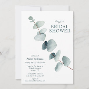 Invitación Moderno y sencillo Eucalyptus Ducha Bridal