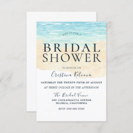 Invitación Moderno y simple acuarela Beach Bridal Shower