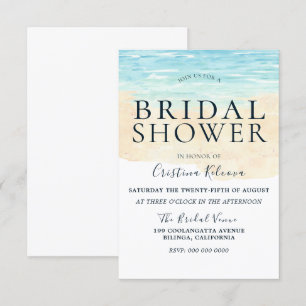 Invitación Moderno y simple acuarela Beach Bridal Shower