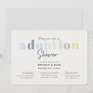 Invitación Moderno y simple adopción de un niño Baby Shower