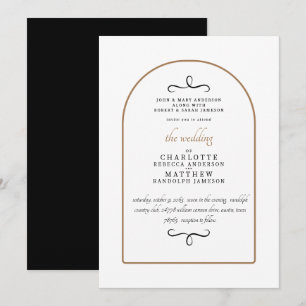 Invitación Moderno y simple ambos padres Boda geométrico