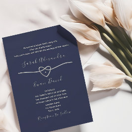 Invitación Moderno y simple Boda azul de la Marina