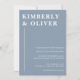 Invitación Moderno y simple Boda azul turbulento mínimo