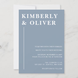 Invitación Moderno y simple Boda azul turbulento mínimo