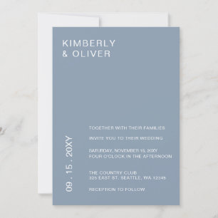 Invitación Moderno y simple Boda azul turbulento mínimo