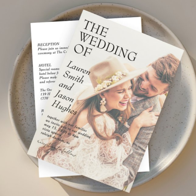 Invitación Moderno y simple Boda de Boho en blanco y negro (Subido por el creador)