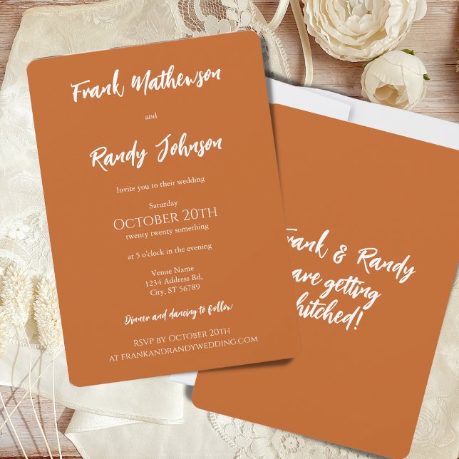 Invitación Moderno y simple Boda de Boho Terracota Minimalist (Subido por el creador)